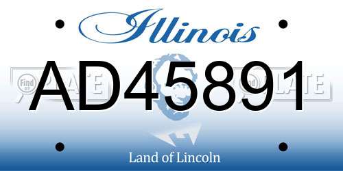 AD45891 Illinois License Plate