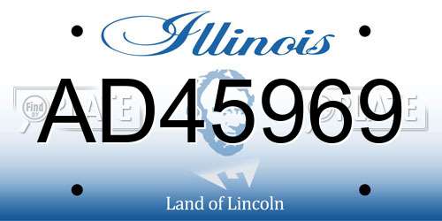 AD45969 Illinois License Plate