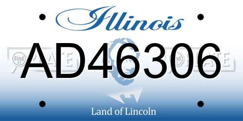 AD46306 Illinois License Plate