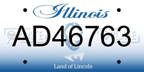 AD46763 Illinois License Plate