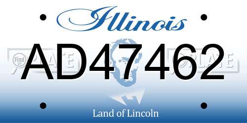 AD47462 Illinois License Plate