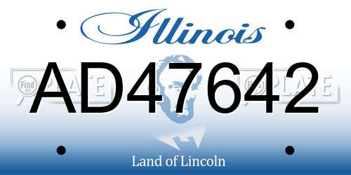 AD47642 Illinois License Plate