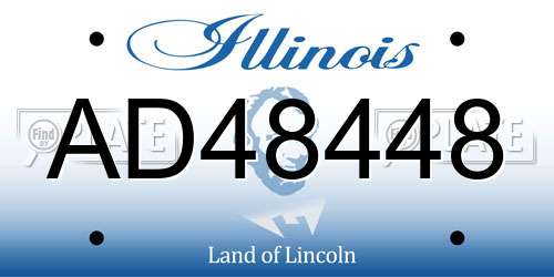AD48448 Illinois License Plate
