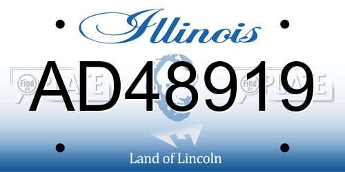 AD48919 Illinois License Plate