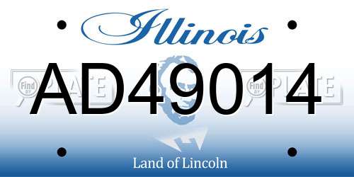 AD49014 Illinois License Plate