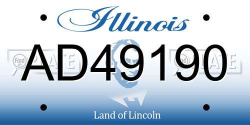 AD49190 Illinois License Plate