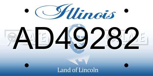 AD49282 Illinois License Plate