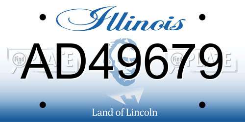 AD49679 Illinois License Plate
