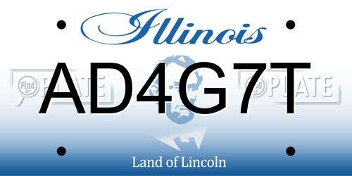 AD4G7T Illinois License Plate