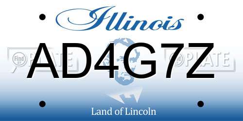 AD4G7Z Illinois License Plate