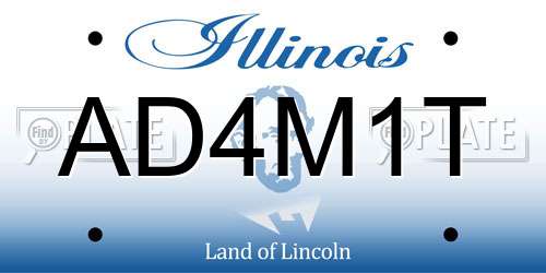 AD4M1T Illinois License Plate