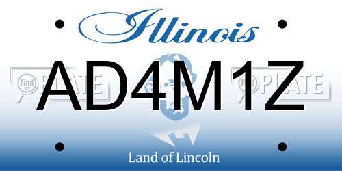 AD4M1Z Illinois License Plate