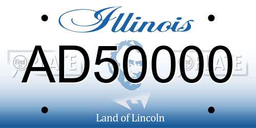 AD50000 Illinois License Plate
