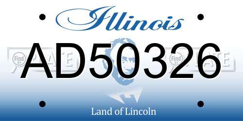 AD50326 Illinois License Plate