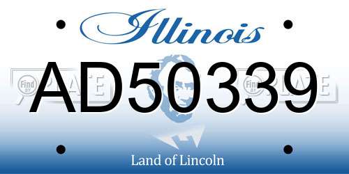 AD50339 Illinois License Plate