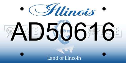 AD50616 Illinois License Plate