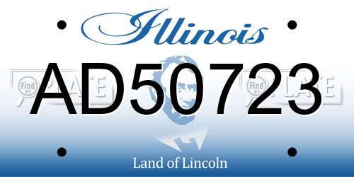 AD50723 Illinois License Plate
