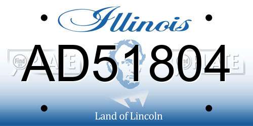 AD51804 Illinois License Plate