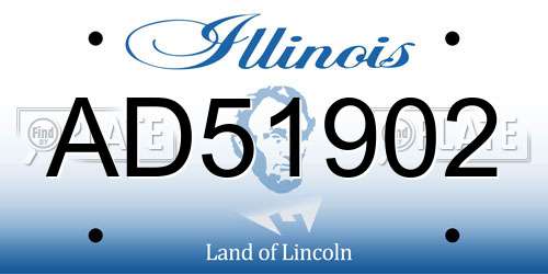 AD51902 Illinois License Plate