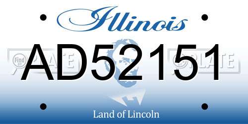 AD52151 Illinois License Plate
