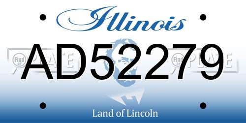 AD52279 Illinois License Plate