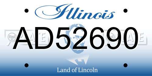 AD52690 Illinois License Plate