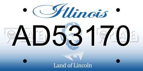 AD53170 Illinois License Plate