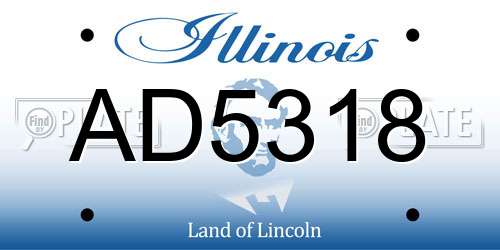 AD5318 Illinois License Plate