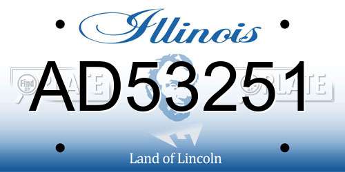 AD53251 Illinois License Plate