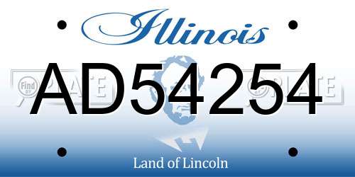 AD54254 Illinois License Plate