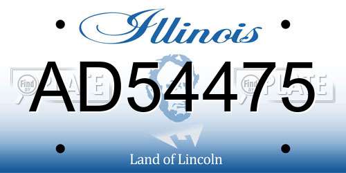 AD54475 Illinois License Plate