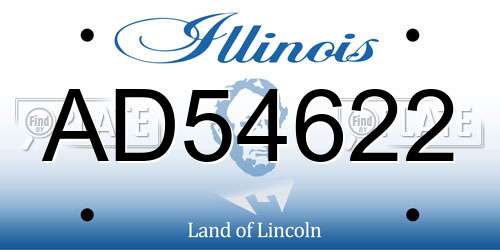 AD54622 Illinois License Plate