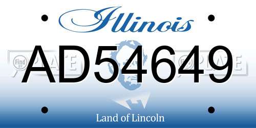 AD54649 Illinois License Plate