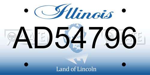 AD54796 Illinois License Plate