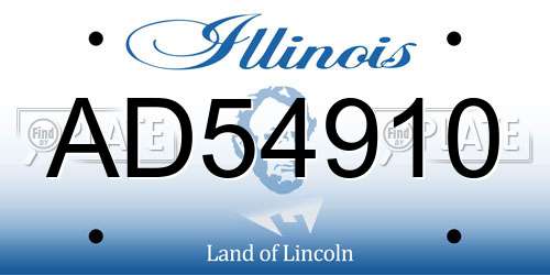 AD54910 Illinois License Plate
