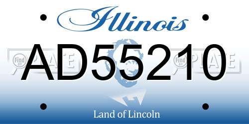 AD55210 Illinois License Plate