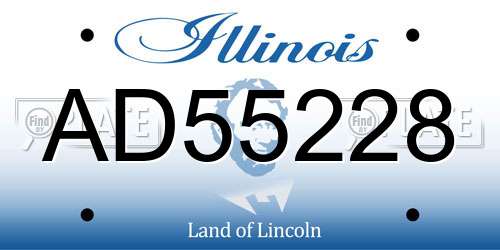 AD55228 Illinois License Plate