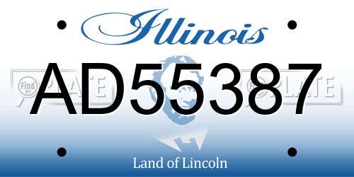 AD55387 Illinois License Plate