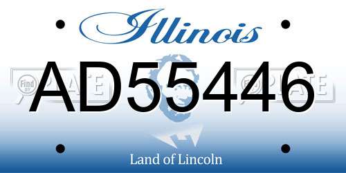 AD55446 Illinois License Plate
