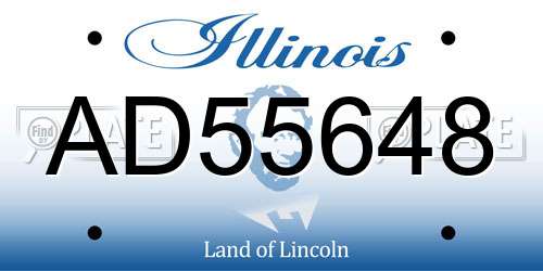 AD55648 Illinois License Plate