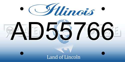 AD55766 Illinois License Plate