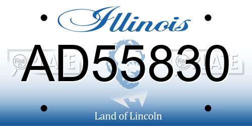 AD55830 Illinois License Plate