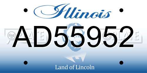 AD55952 Illinois License Plate