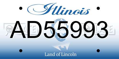 AD55993 Illinois License Plate