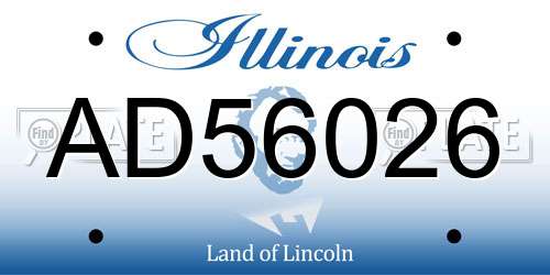 AD56026 Illinois License Plate