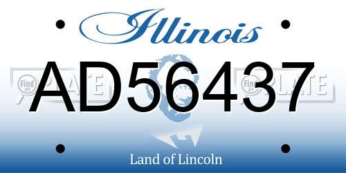 AD56437 Illinois License Plate