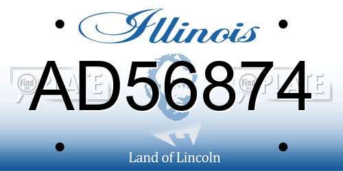 AD56874 Illinois License Plate