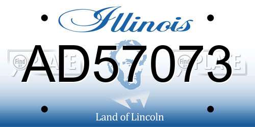 AD57073 Illinois License Plate