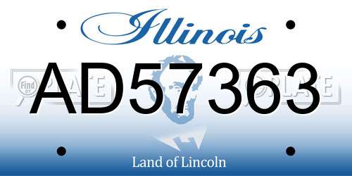 AD57363 Illinois License Plate