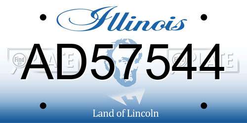 AD57544 Illinois License Plate